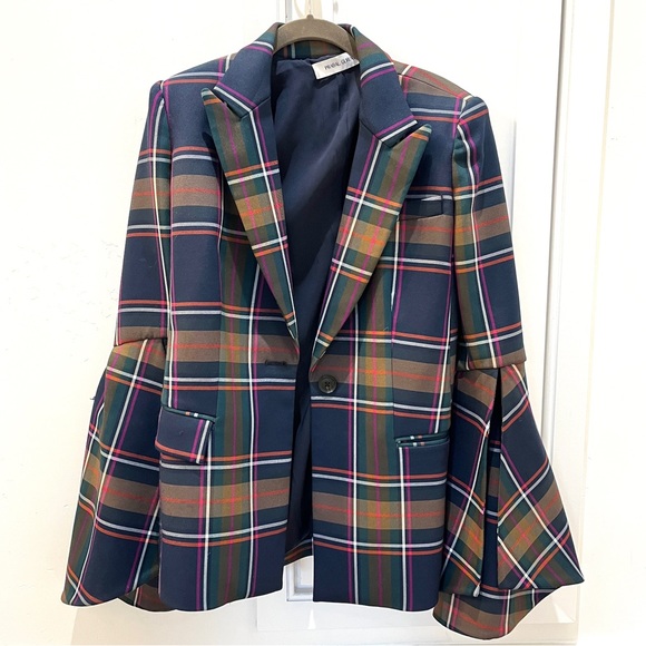 Prabal Gurung Plaid Blazer Size 2 - Picture 1 of 4